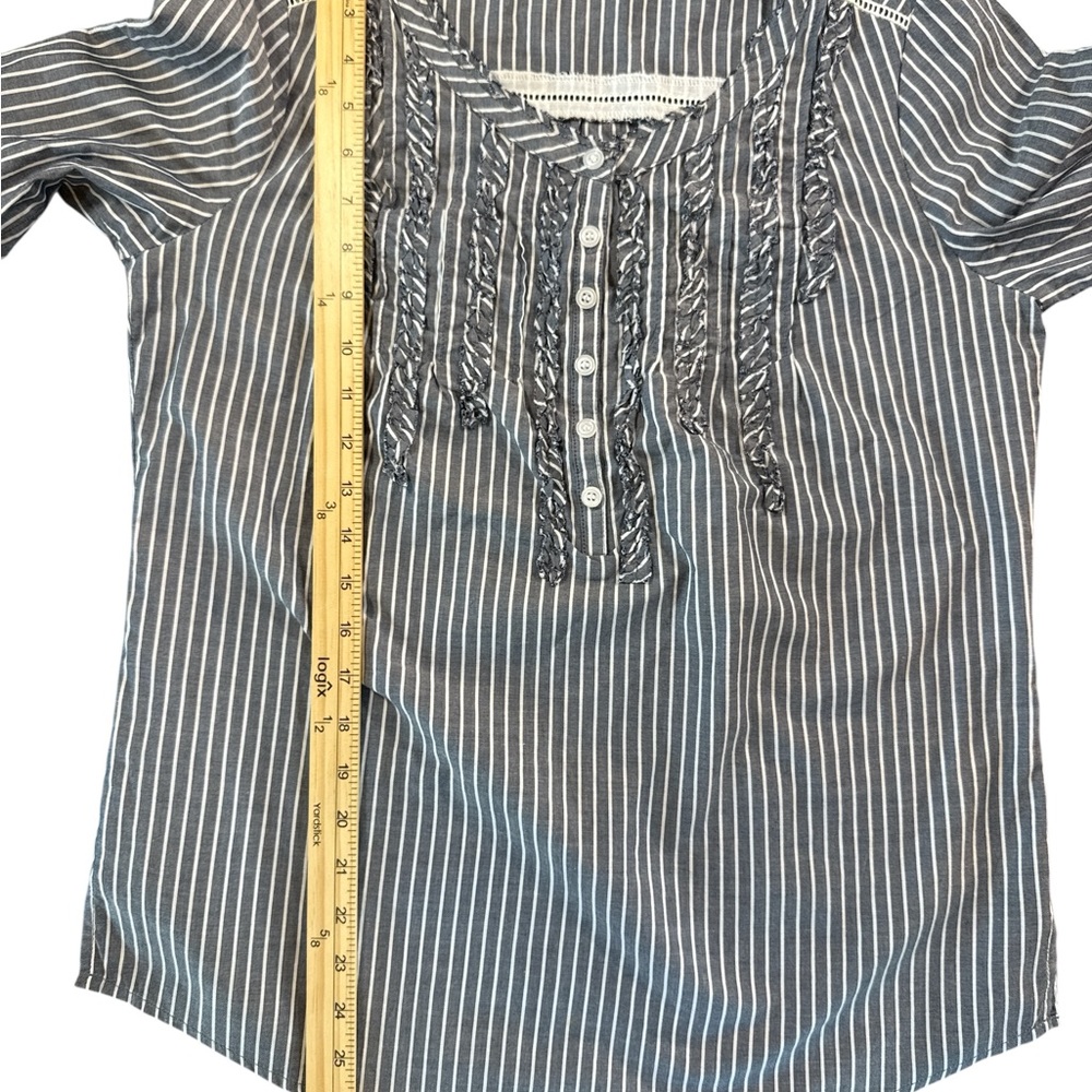 DKNY Blue and‎ White Striped Blouse - Picture 4 of 7